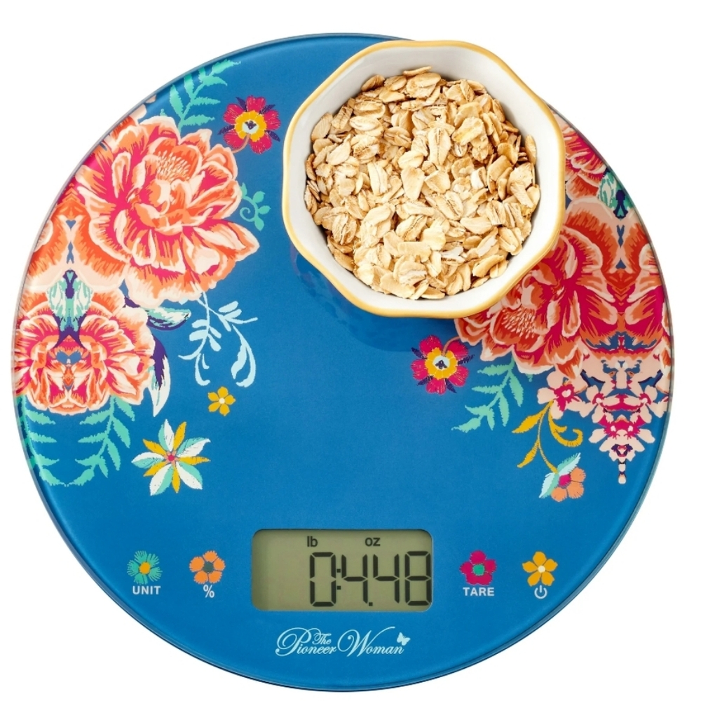 ❤️ New Pioneer Woman Keepsake Floral Bakery Digital Glass Scale